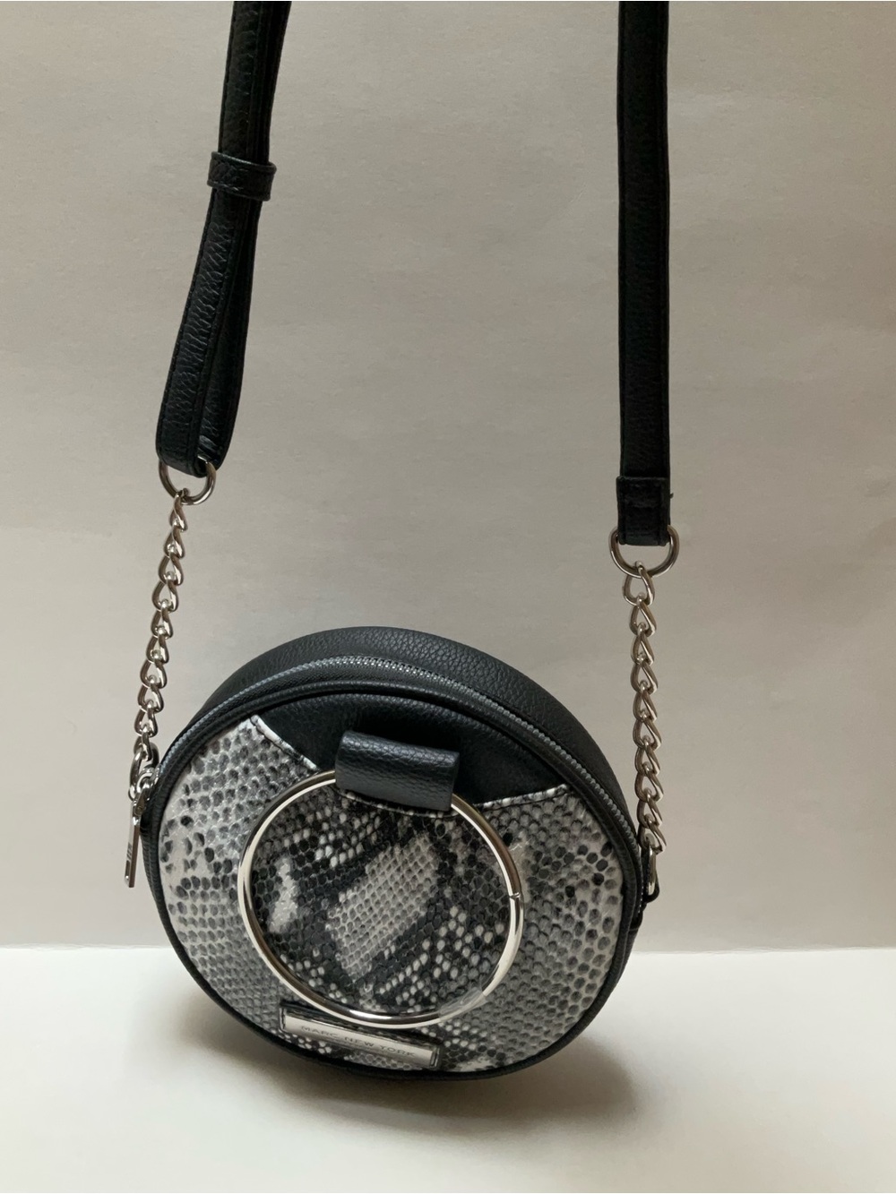 Marc New York by Andrew Marc Round Mini Handbag Snakeskin Print Crossbody Bag - Picture 13 of 13
